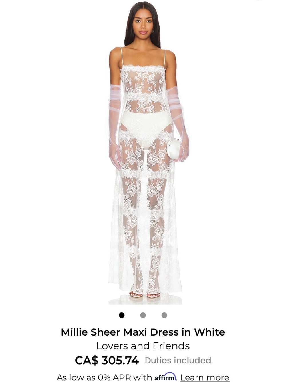 Lovers + Friends Sheer Lace Maxi Dress in White